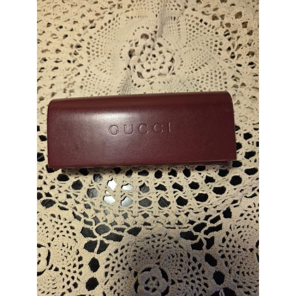 Gucci Burgundy Red Soft Leather Empty Glasses Case